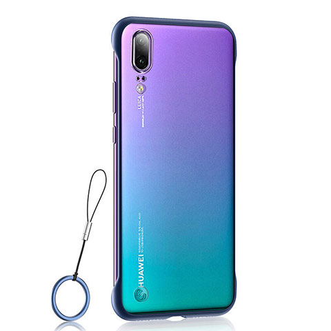 Cover Crystal Trasparente Rigida Cover S02 per Huawei P20 Blu