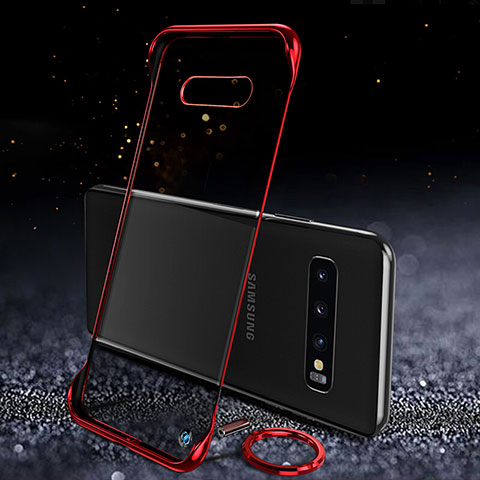 Cover Crystal Trasparente Rigida Cover S03 per Samsung Galaxy S10 Rosso