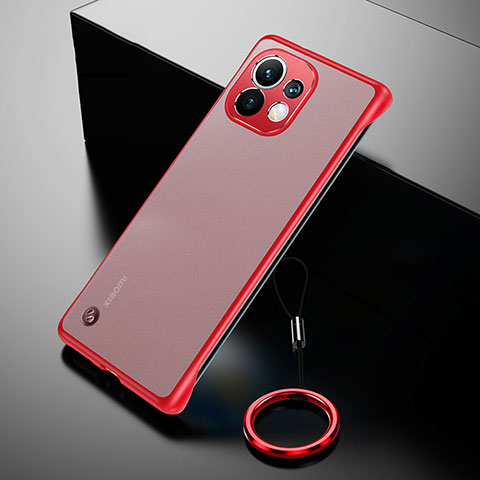 Cover Crystal Trasparente Rigida Cover S03 per Xiaomi Mi 11 Lite 5G NE Rosso