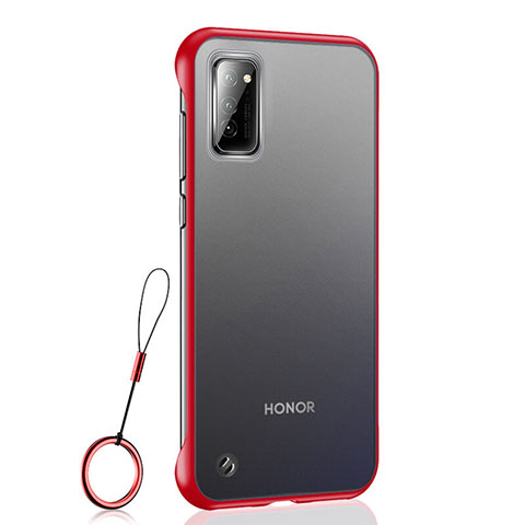 Cover Crystal Trasparente Rigida Cover S04 per Huawei Honor V30 5G Rosso