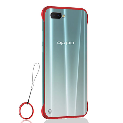 Cover Crystal Trasparente Rigida Cover S04 per Oppo R15X Rosso