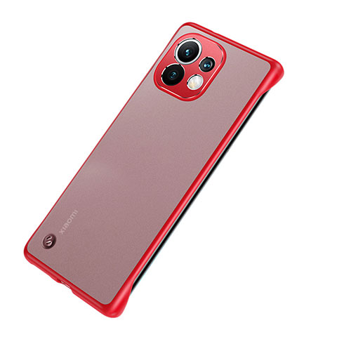 Cover Crystal Trasparente Rigida Cover S04 per Xiaomi Mi 11 Lite 5G Rosso