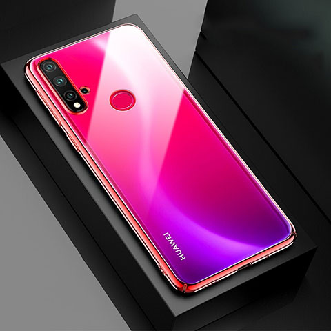 Cover Crystal Trasparente Rigida Cover S05 per Huawei P20 Lite (2019) Rosso