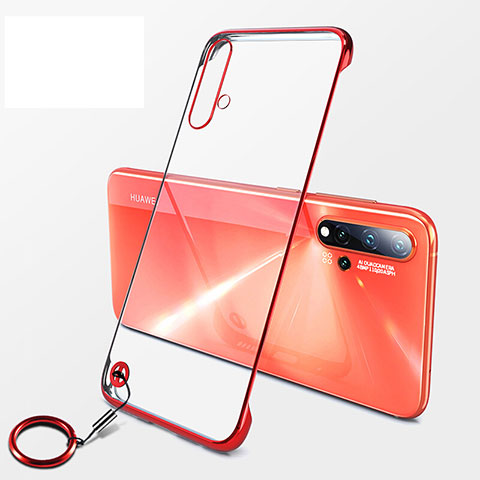 Cover Crystal Trasparente Rigida Cover S06 per Huawei Nova 5 Rosso