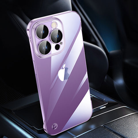 Cover Crystal Trasparente Rigida Cover Sfumato QC2 per Apple iPhone 13 Pro Max Viola