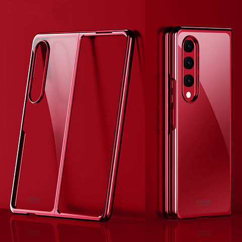 Cover Crystal Trasparente Rigida Cover Z01 per Samsung Galaxy Z Fold3 5G Rosso