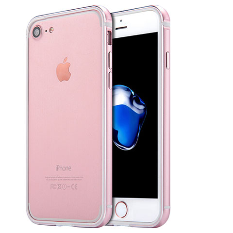 Cover Lusso Alluminio Laterale per Apple iPhone 7 Oro Rosa