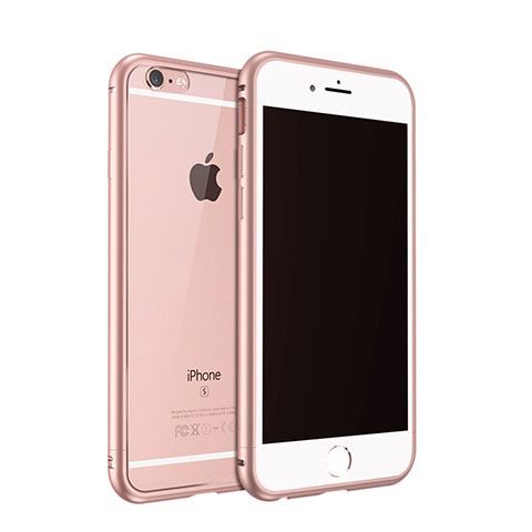 Cover Lusso Laterale Alluminio per Apple iPhone 6S Oro Rosa