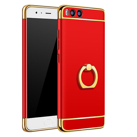 Cover Lusso Metallo Laterale e Plastica con Anello Supporto A02 per Xiaomi Mi 6 Rosso