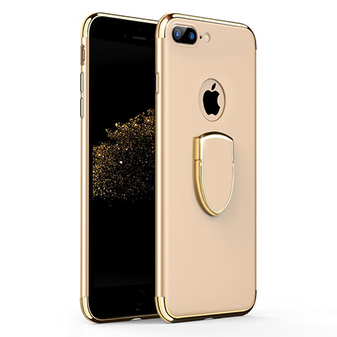 Cover Lusso Metallo Laterale e Plastica con Anello Supporto A03 per Apple iPhone 7 Plus Oro