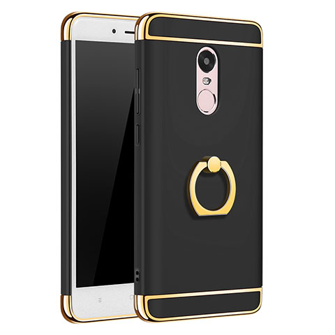 Cover Lusso Metallo Laterale e Plastica con Anello Supporto per Xiaomi Redmi Note 4X Nero