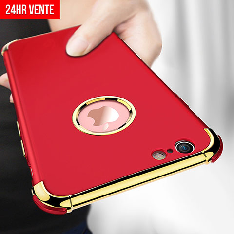 Cover Lusso Metallo Laterale e Plastica M06 per Apple iPhone 6S Rosso