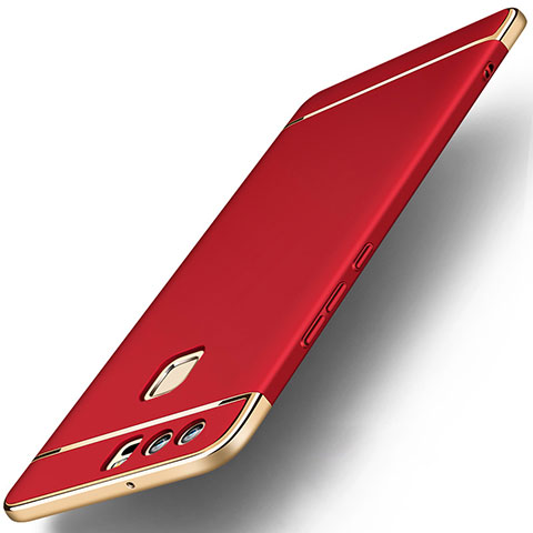 Cover Lusso Metallo Laterale e Plastica per Huawei P9 Plus Rosso