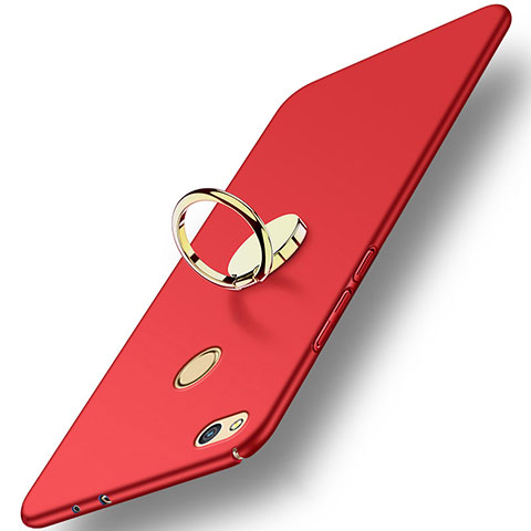 Cover Plastica Rigida Opaca con Anello Supporto A02 per Huawei GR3 (2017) Rosso