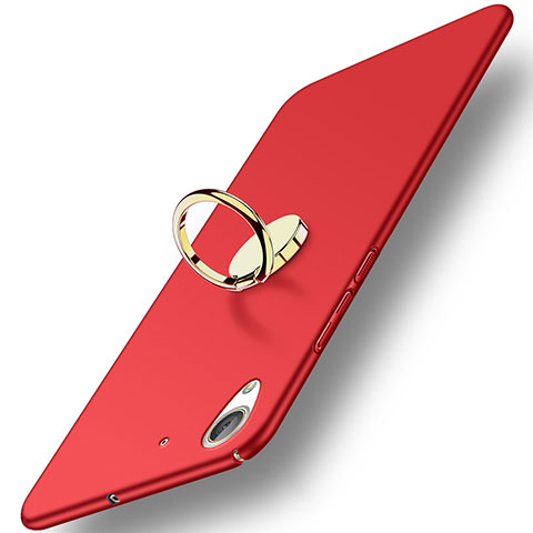 Cover Plastica Rigida Opaca con Anello Supporto A03 per Huawei Honor 5A Rosso