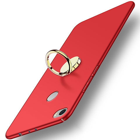 Cover Plastica Rigida Opaca con Anello Supporto A03 per Xiaomi Mi Max Rosso