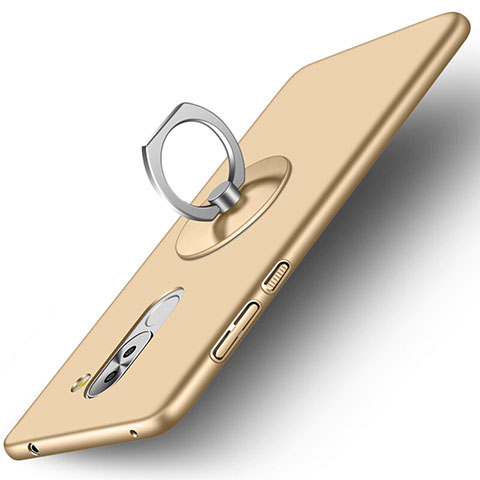 Cover Plastica Rigida Opaca con Anello Supporto per Huawei GR5 (2017) Oro