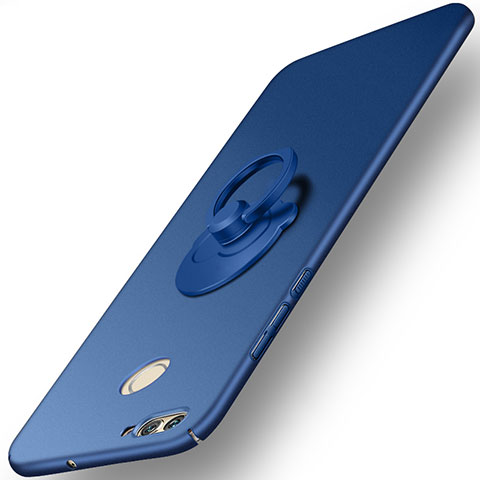 Cover Plastica Rigida Opaca con Anello Supporto per Huawei Nova 2 Plus Blu