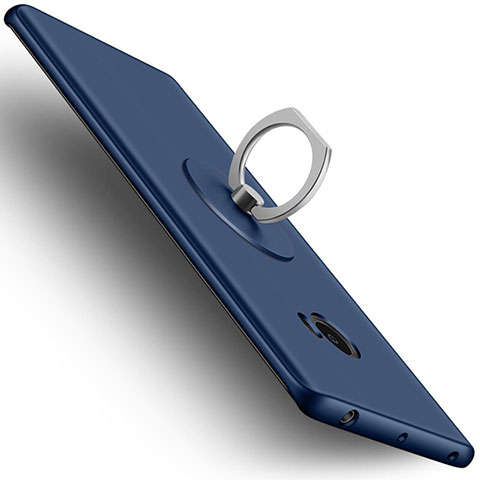 Cover Plastica Rigida Opaca con Anello Supporto per Xiaomi Mi Note 2 Blu