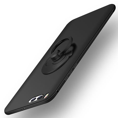 Cover Plastica Rigida Opaca con Anello Supporto R01 per Xiaomi Mi 6 Nero