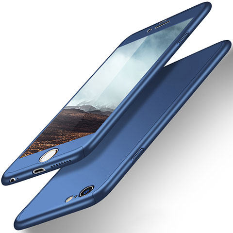 Cover Plastica Rigida Opaca Fronte e Retro 360 Gradi per Apple iPhone 6S Plus Blu