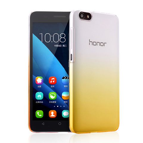 Cover Plastica Trasparente Rigida Sfumato per Huawei Honor 4X Giallo