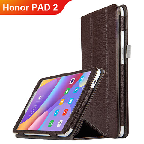 Cover Portafoglio In Pelle con Supporto L01 per Huawei Honor Pad 2 Marrone