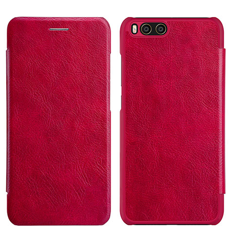 Cover Portafoglio In Pelle con Supporto L01 per Xiaomi Mi 6 Rosso