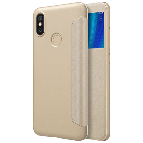 Cover Portafoglio In Pelle con Supporto L01 per Xiaomi Mi 6X Oro