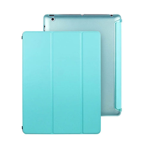 Cover Portafoglio In Pelle con Supporto per Apple iPad 2 Cielo Blu