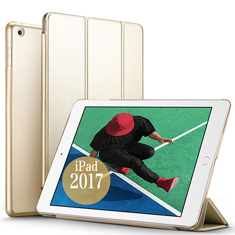 Cover Portafoglio In Pelle con Supporto per Apple New iPad Pro 9.7 (2017) Oro