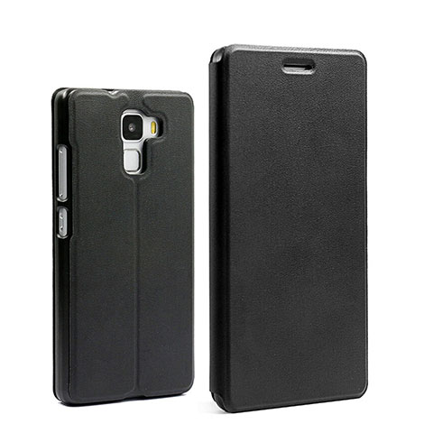 Cover Portafoglio In Pelle con Supporto per Huawei Honor 7 Nero