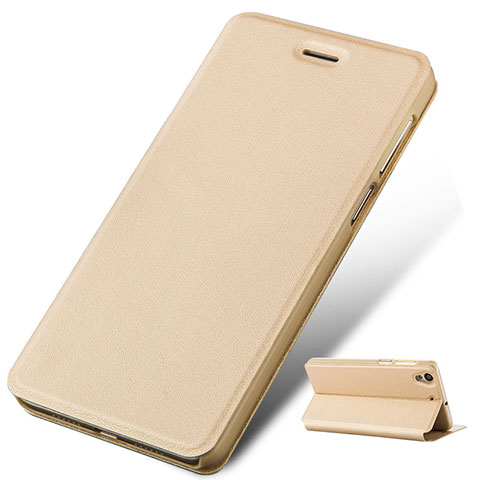 Cover Portafoglio In Pelle con Supporto per Huawei Honor Holly 3 Oro