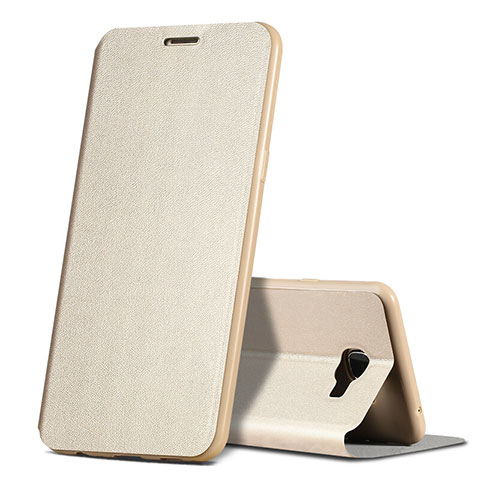 Cover Portafoglio In Pelle con Supporto per Samsung Galaxy C5 SM-C5000 Oro