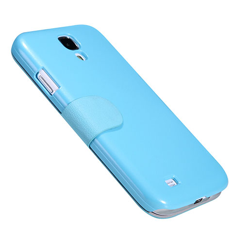 Cover Portafoglio In Pelle con Supporto per Samsung Galaxy S4 IV Advance i9500 Blu