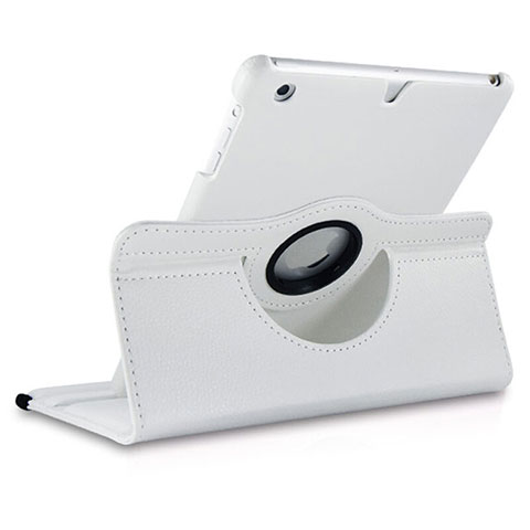 Cover Portafoglio In Pelle con Supporto Rotazione per Apple iPad Mini Bianco