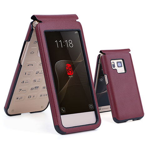 Cover Portafoglio In Pelle per Samsung W(2017) Rosso