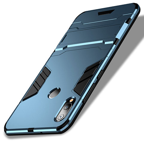 Cover Silicone e Plastica Opaca con Supporto per Huawei Nova 3e Blu