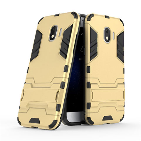 Cover Silicone e Plastica Opaca con Supporto per Samsung Galaxy Grand Prime Pro (2018) Oro