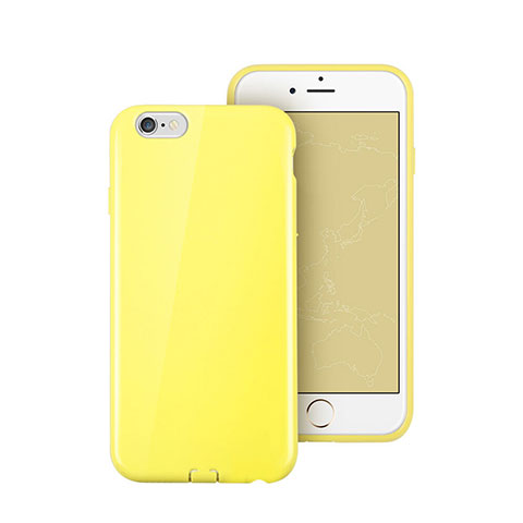 Cover Silicone Morbida Lucido per Apple iPhone 6 Plus Giallo