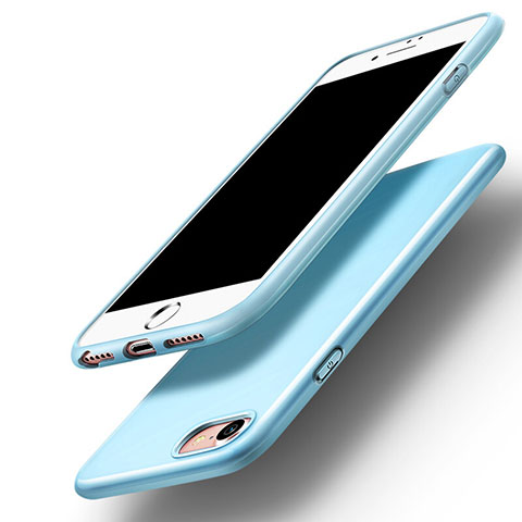 Cover Silicone Morbida Lucido per Apple iPhone 7 Cielo Blu