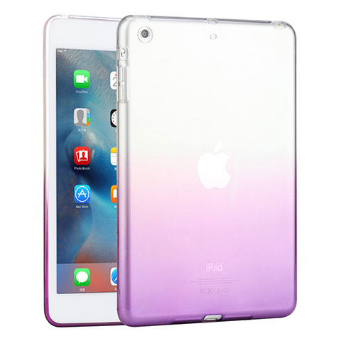 Cover Silicone Trasparente Ultra Slim Morbida Sfumato per Apple iPad Mini 2 Viola