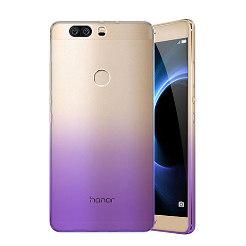 Cover Silicone Trasparente Ultra Slim Morbida Sfumato per Huawei Honor V8 Viola