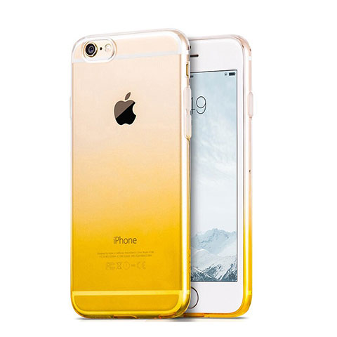 Cover Silicone Trasparente Ultra Slim Morbida Sfumato Z01 per Apple iPhone 6 Giallo