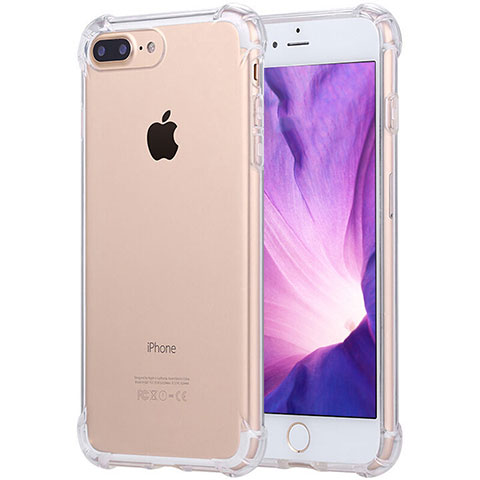 Cover Silicone Trasparente Ultra Sottile Morbida F02 per Apple iPhone 7 Plus Chiaro