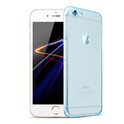 Cover Silicone Trasparente Ultra Sottile Morbida H08 per Apple iPhone 6 Blu