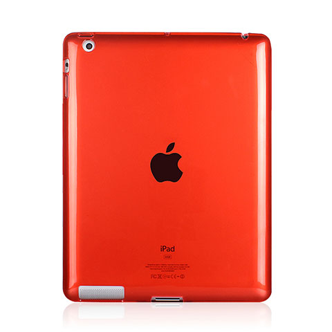 Cover Silicone Trasparente Ultra Sottile Morbida per Apple iPad 3 Rosso