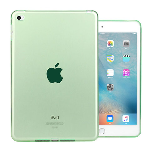 Cover Silicone Trasparente Ultra Sottile Morbida per Apple iPad Mini 4 Verde