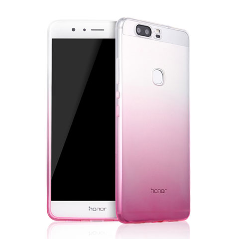 Cover Silicone Trasparente Ultra Sottile Morbida Sfumato per Huawei Honor V8 Rosa