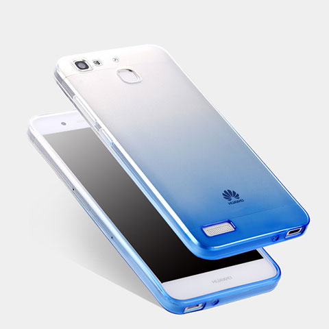 Cover Silicone Trasparente Ultra Sottile Morbida Sfumato Q01 per Huawei G8 Mini Blu